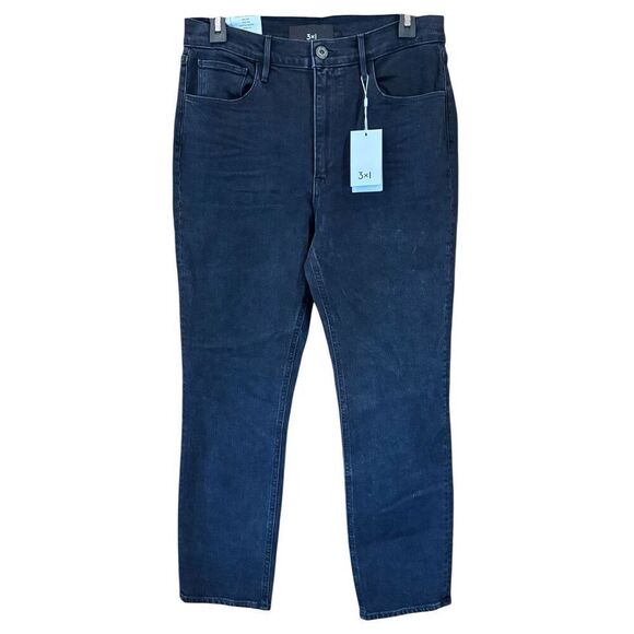 3X1 New York W4 COLETTE SLIM CROP JEAN in TAR BLACK NWT Size 30 - Picture 5 of 10